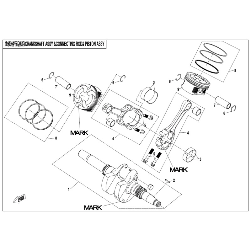 Crankshaft Mark B (Replaces 0Jwa-041000-10024) by CF Moto