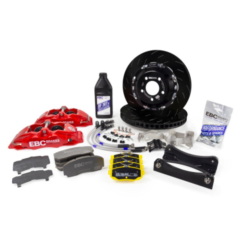 EBC Racing 01-13 Mini Cooper S R53/R56 1.6L Black Apollo-4 Calipers 330mm Rotors Front BBK