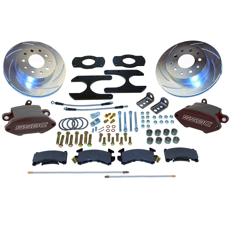 American Made Sport R1 Billet Aluminum Rear Drum to Disc Brake Conversion Kit W/Rotors. Black A125-30BK