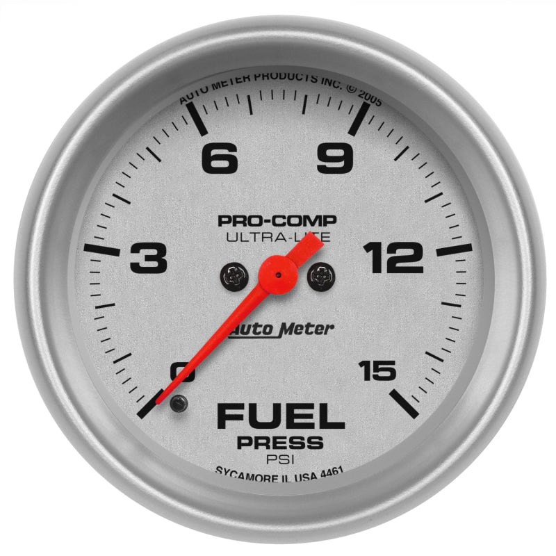 Autometer Ultra-Lite 2-5/8in 15psi Fuel Pressure Gauge – Digital Stepper Motor