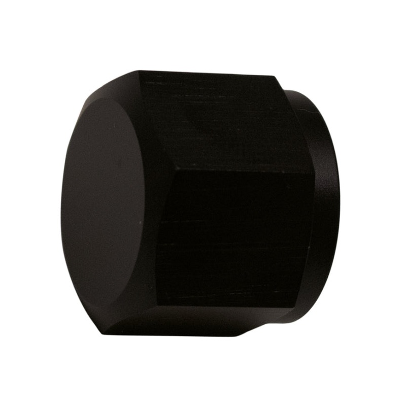 DeatschWerks 8AN Female Flare Cap – Anodized Matte Black