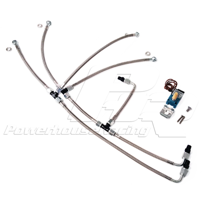 PHR Stainless Boost Control Line Kit for S45/S23 Turbo KitsSingle wastegate, 1/8 NPT Ports (Turbosmart)Stainless braided line