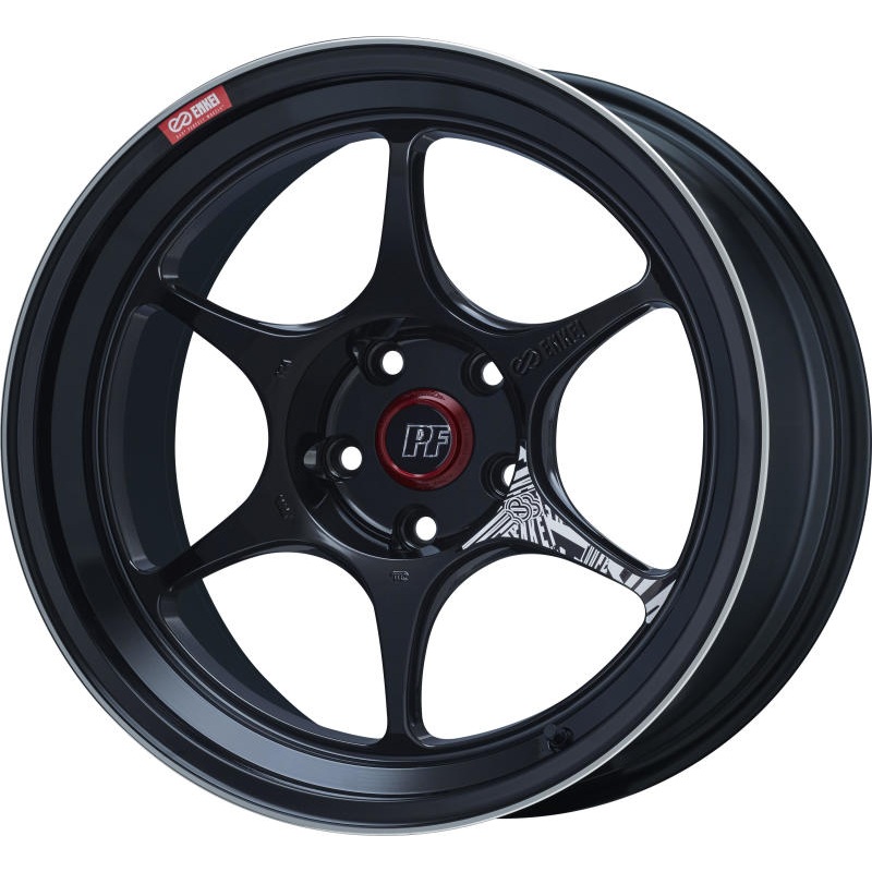 Enkei PF06 18x10in 5×114.3 BP 25mm Offset 75mm Bore Black Machined Wheel