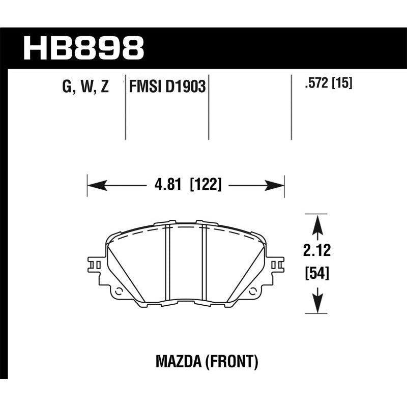 Hawk 17-19 Fiat 124 Spider HPS 5.0 Front Brake Pads