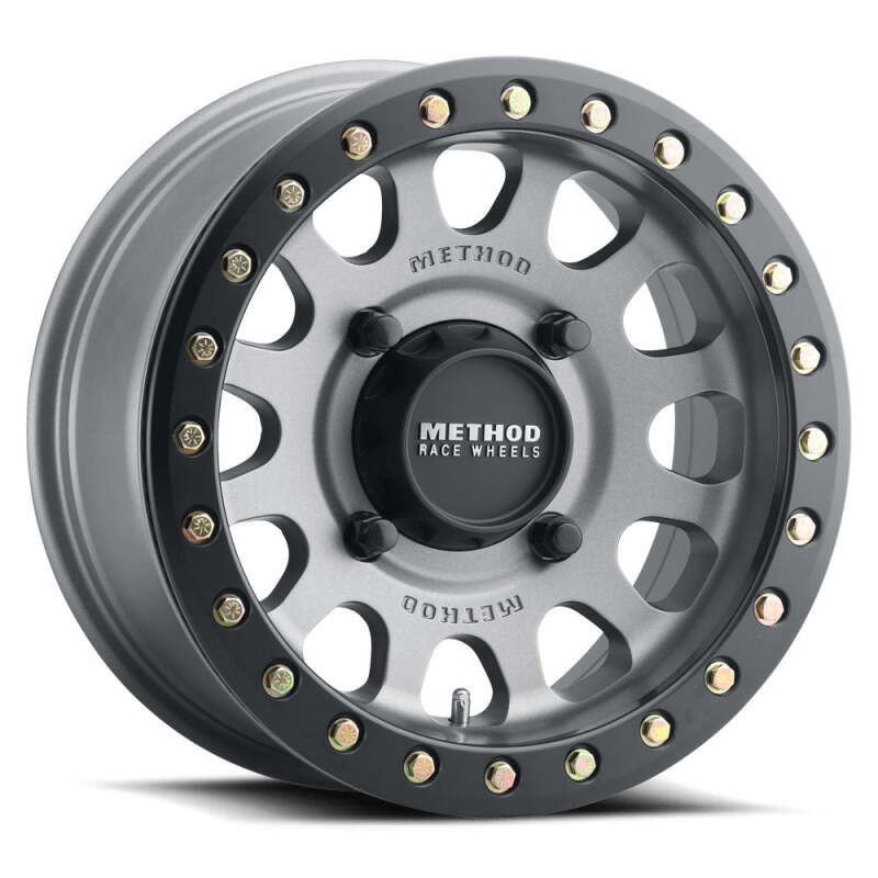 Method MR401 UTV Beadlock 15×7 / 5+2/38mm Offset / 4×156 / 132mm CB Titanium Wheel- Matte Black Ring