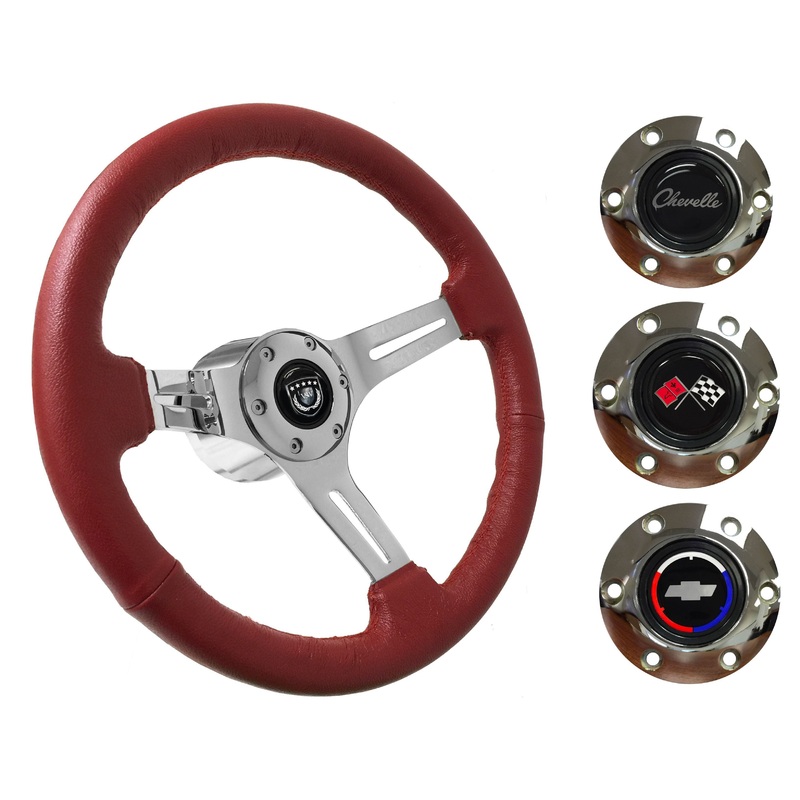 1969-77 Chevelle Steering Wheel Kit | Red Leather | ST3012RED