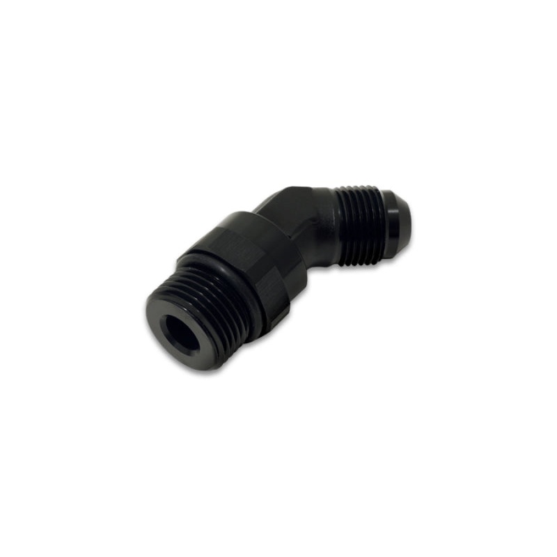 Vibrant -6AN Male Flare to Male -8AN ORB Swivel 45 Degree Adapter Fitting – Anodized Black