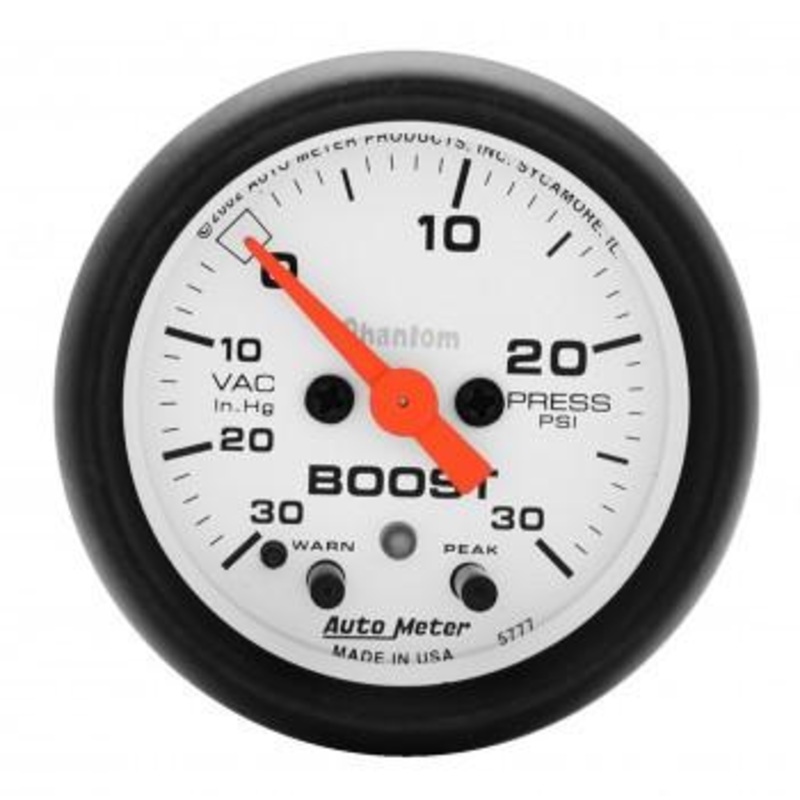 Autometer Phantom Series 2-1/16” Boost/Vacuum 30 PSI/30 IN HG Gauge (5777)