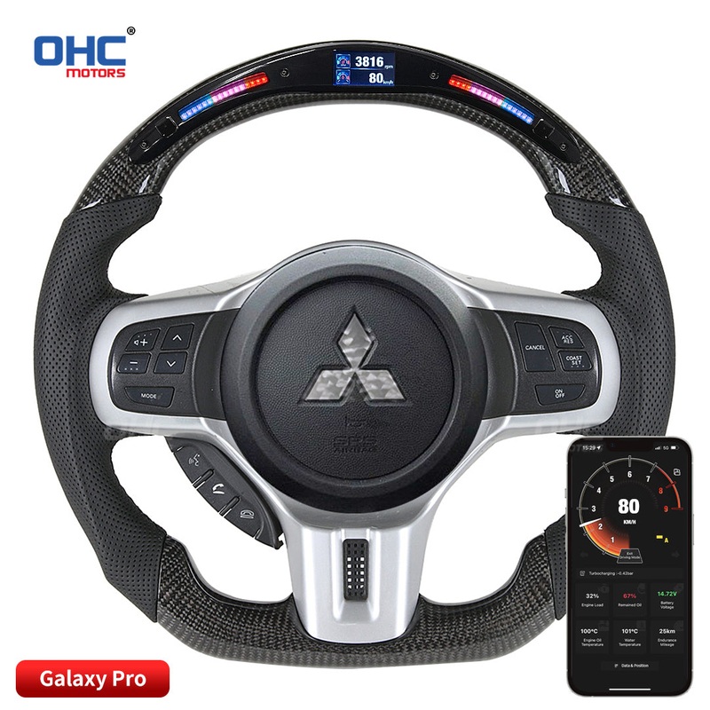 OHC Motors Led Light Up Steering Wheel for Mitsubishi Lancer Evolution X Evo 10 08-15
