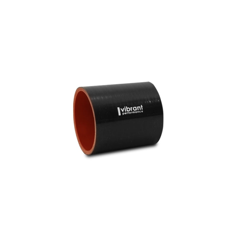 Vibrant 4 Ply Reinforced Silicone Straight Hose Coupling – 2.75in I.D. x 3in long (BLACK)