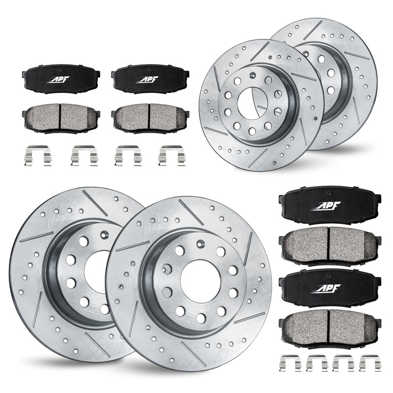 APF Full Brake Kit Rotors and Pads for Volkswagen Beetle 2.5L 2012