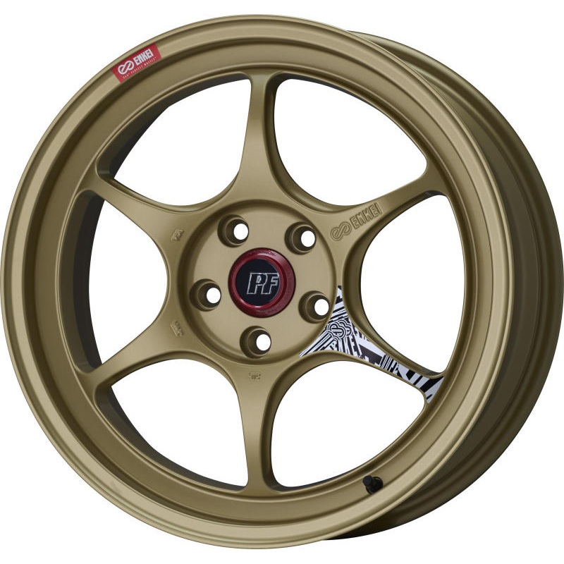 Enkei PF06 18x9in 5×120 BP 28mm Offset 72.5mm Bore Gold Wheel MOQ 40