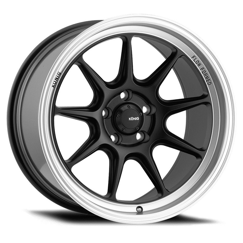 Konig 19″ Countergram 5X112 Wheel – Matte Black / Matte Machined Lip