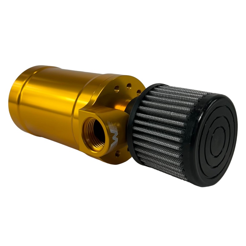 Motion Raceworks Top Loader Billet Oil Catch Can Gold Anodized ( Single 12 AN Port )