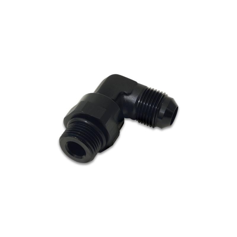 Vibrant -12AN Male Flare to Male -12AN ORB Swivel 90 Degree Adapter Fitting – Anodized Black