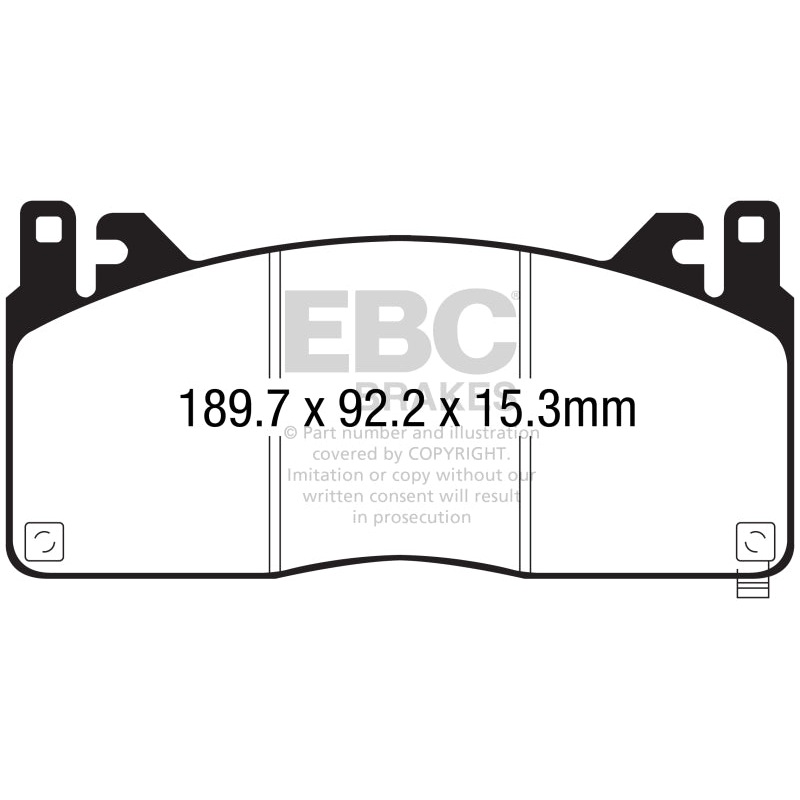 EBC 2015+ Ford Mustang (6th Gen) 5.2L (GT350) Shelby Redstuff Front Brake Pads