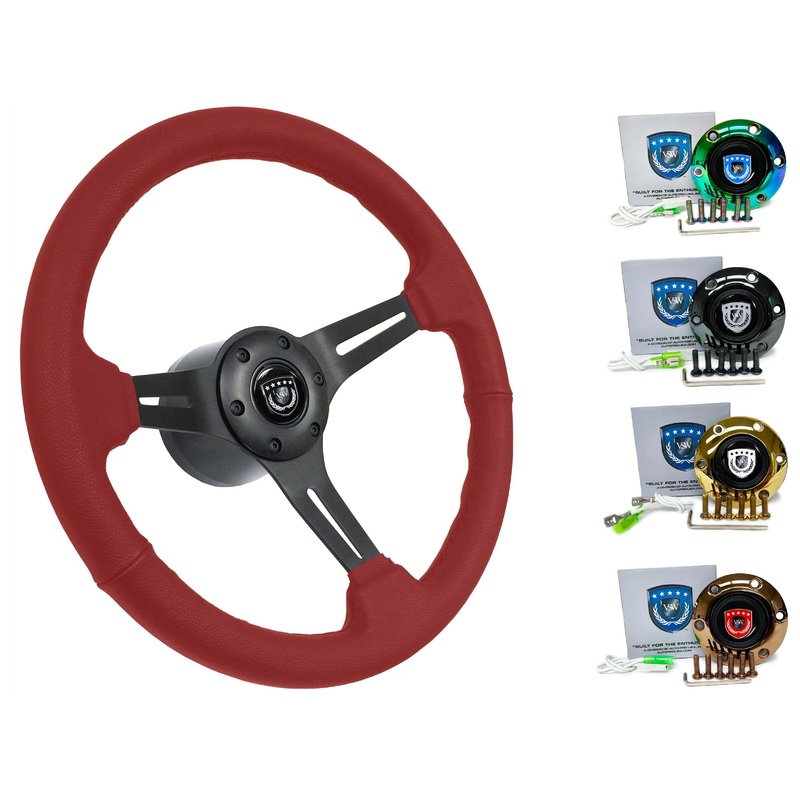 2001-17 Toyota Corolla Steering Wheel Kit | Red Leather | ST3060RED