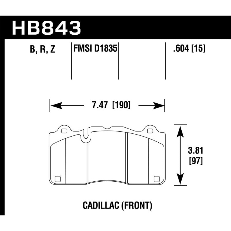 Hawk 2016 Cadillac CTS HP+ Street Front Brake Pads