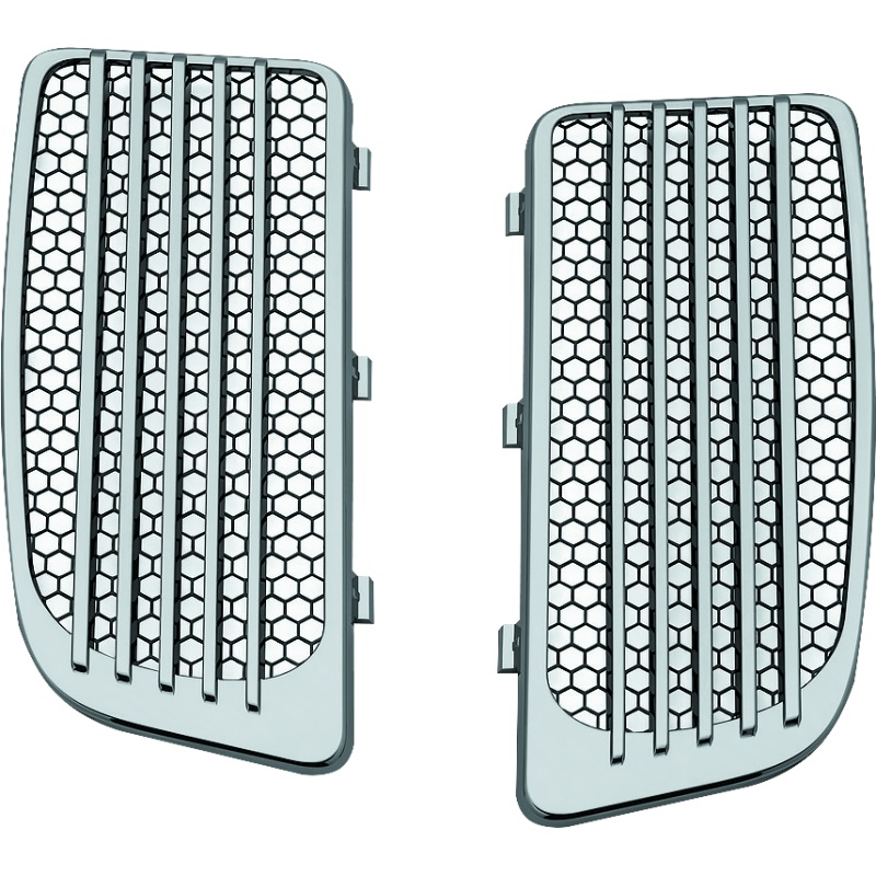 Kuryakyn Radiator Grills For Twin Cooled Models Chrome & Black (Pair)