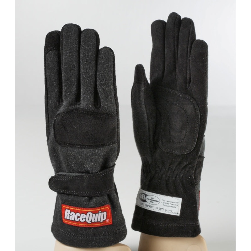 RaceQuip Black 2-Layer SFI-5 Glove – XSmall
