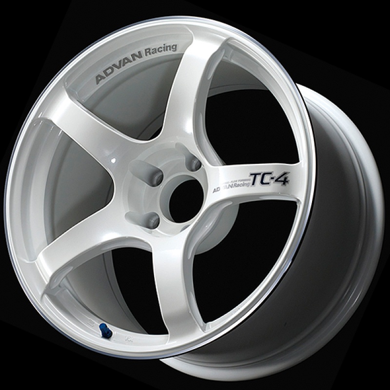 Advan TC4 18×8 +47 5-100 Racing White Metallic & Ring Wheel
