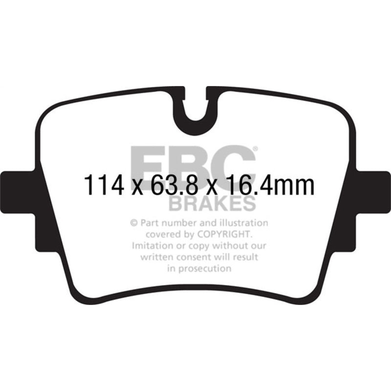 EBC 14+ Jaguar F-Type (Cast Iron Rotors Only) 5.0 Supercharged (490) Redstuff Rear Brake Pads