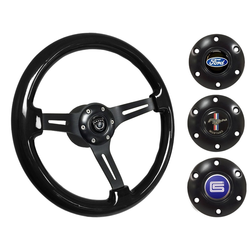 1965-67 Ford Mustang Steering Wheel Kit | Black Ash Wood