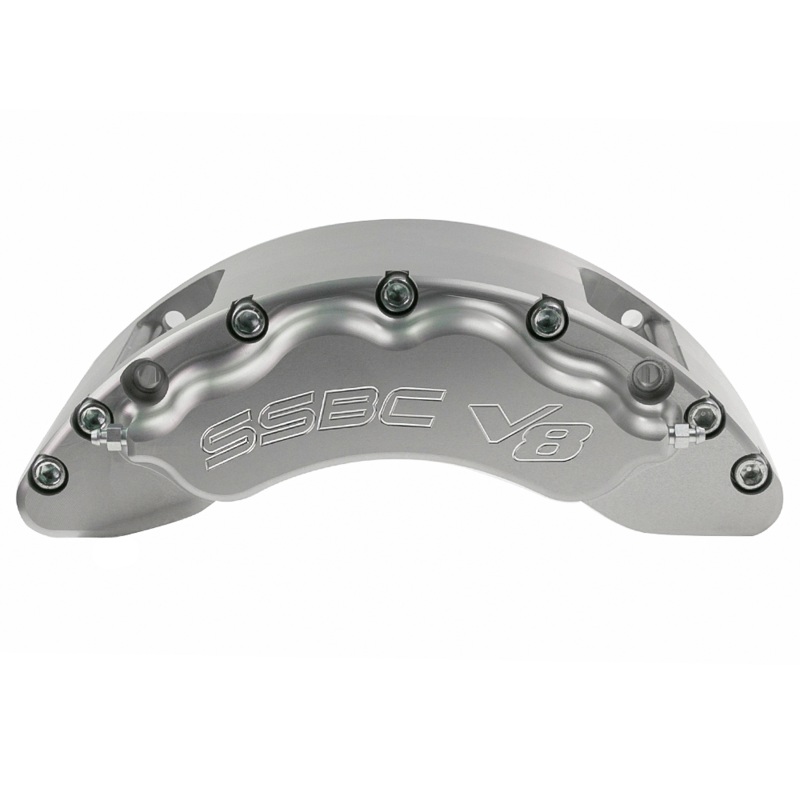 American Made V8-Barbarian 8-Piston Front Caliper Assembly W/Pads. Clear CPA-22143A