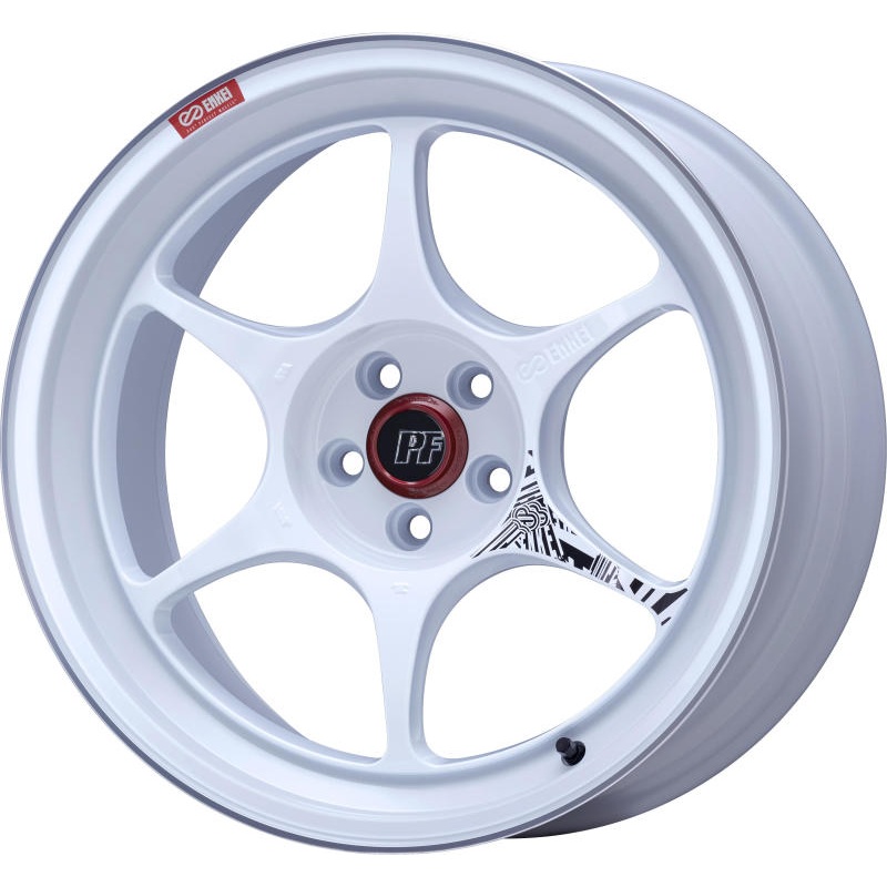 Enkei PF06 18×9.5 5×114.3 40mm Offset 75mm Bore White Machined