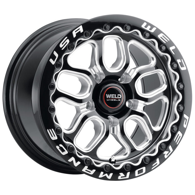 Weld Racing 15×10 Laguna Bead Lock 5×120 ET46 BS7.25 Gloss BLK MIL DIA 78.1