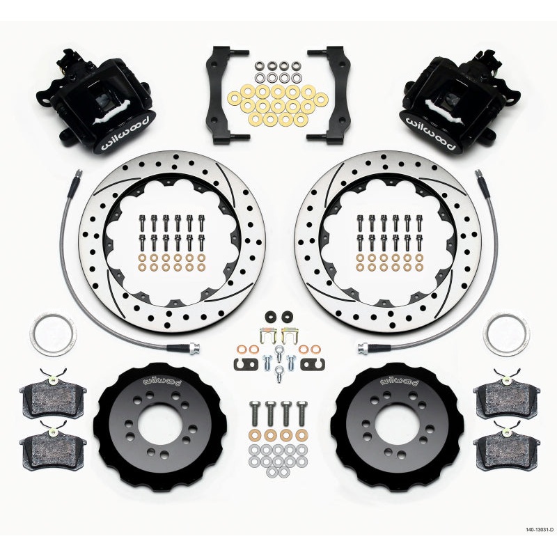Wilwood Combination Parking Brake Rear Kit 12.88in Drilled 2013-Up Ford Focus ST w/ Lines