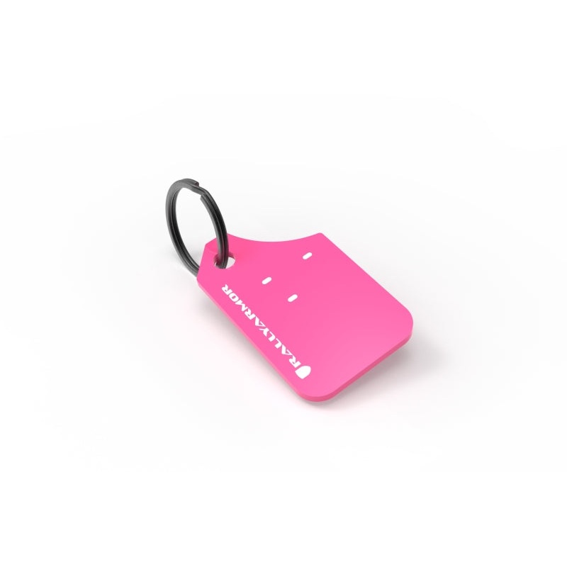 Rally Armor Pink Key Chain White Logo