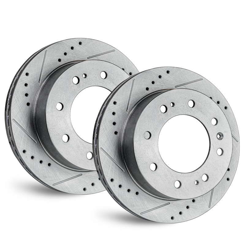 Zinc Drilled/Slotted Rear Rotors for Ford E-450 Super Duty 2017-2018 4 X 2