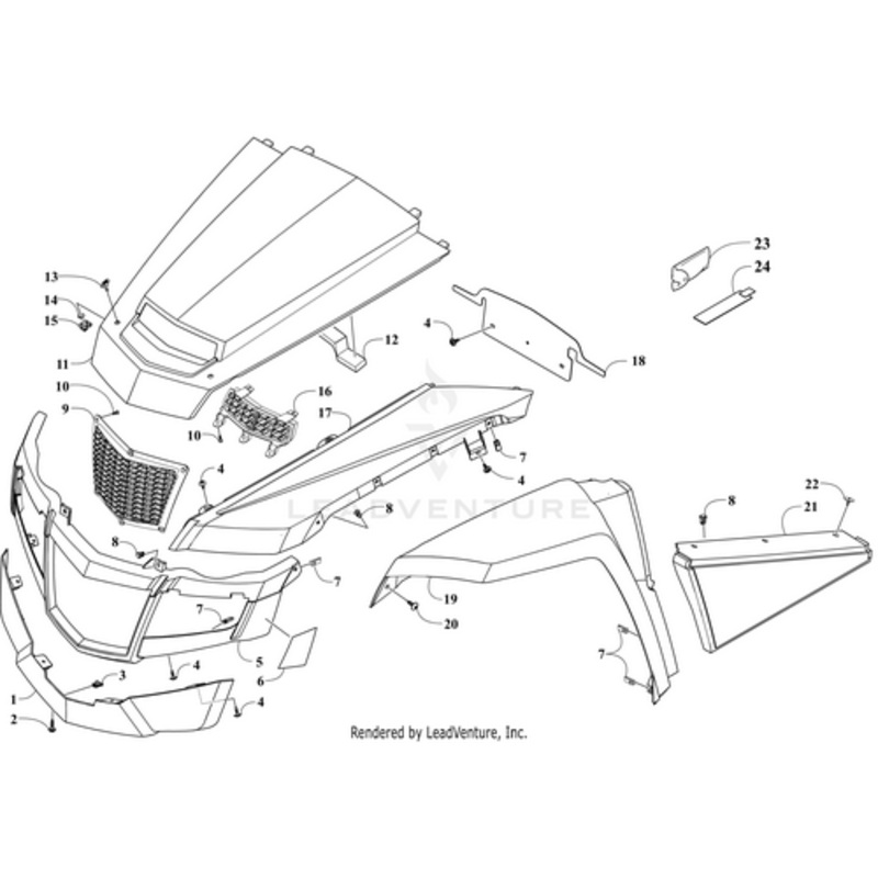 Front Fascia W/Reflector – Black (Inc. 6) by Arctic Cat