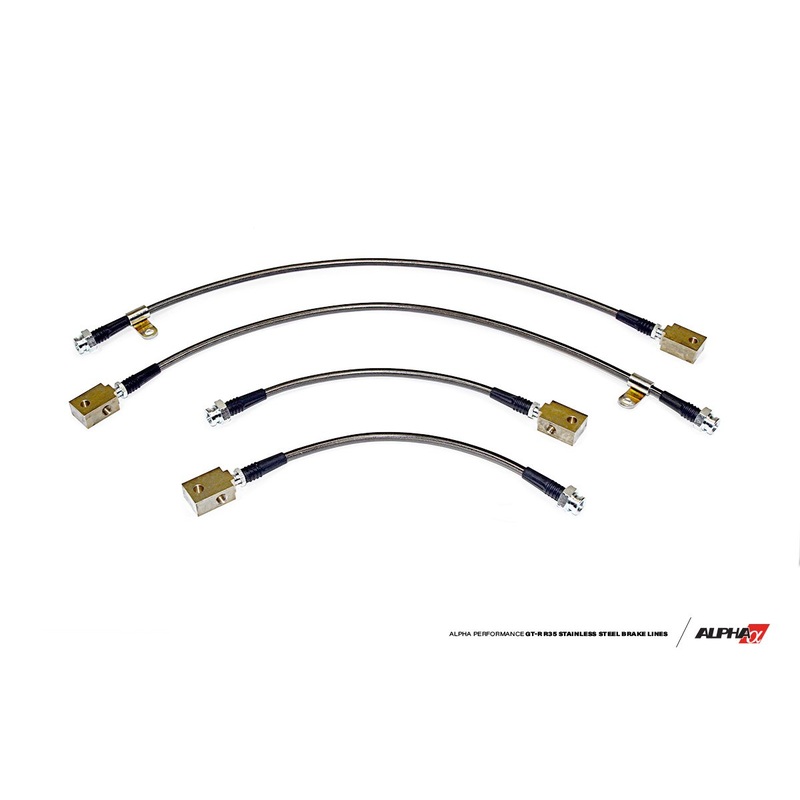 ALPHA Performance Short Route Style Stainless Steel Brake Lines | 2009-2021 Nissan GT-R (ALP.07.01.0001-2)