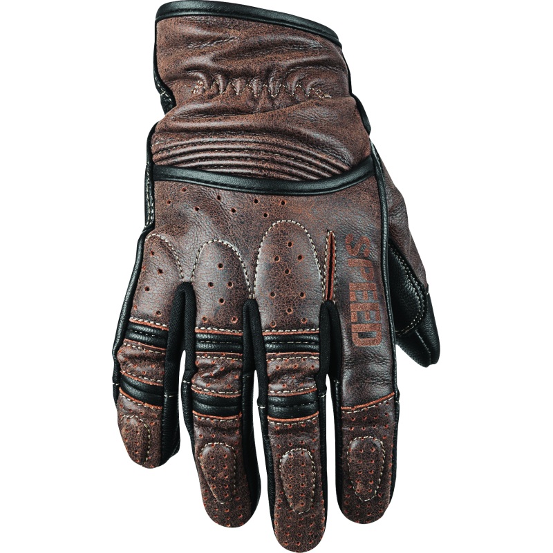 Speed and Strength Rust and Redemption Leather Gloves Brown – 2XL