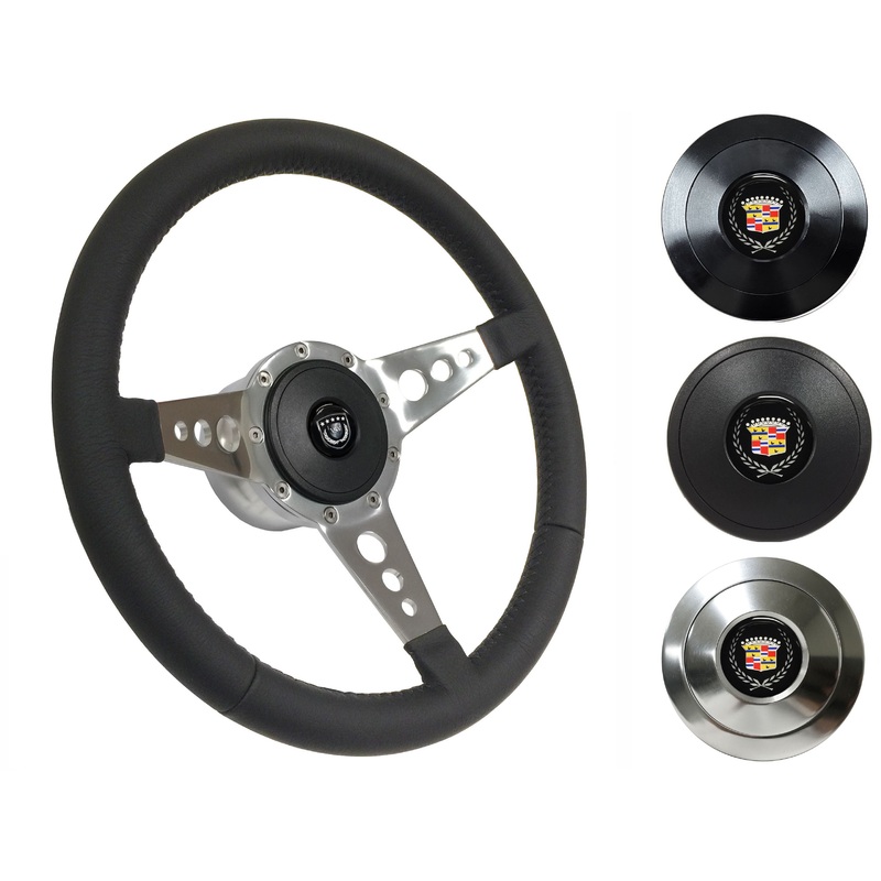 1969-89 Cadillac Telescopic Steering Wheel Kit | Black Leather | ST3056