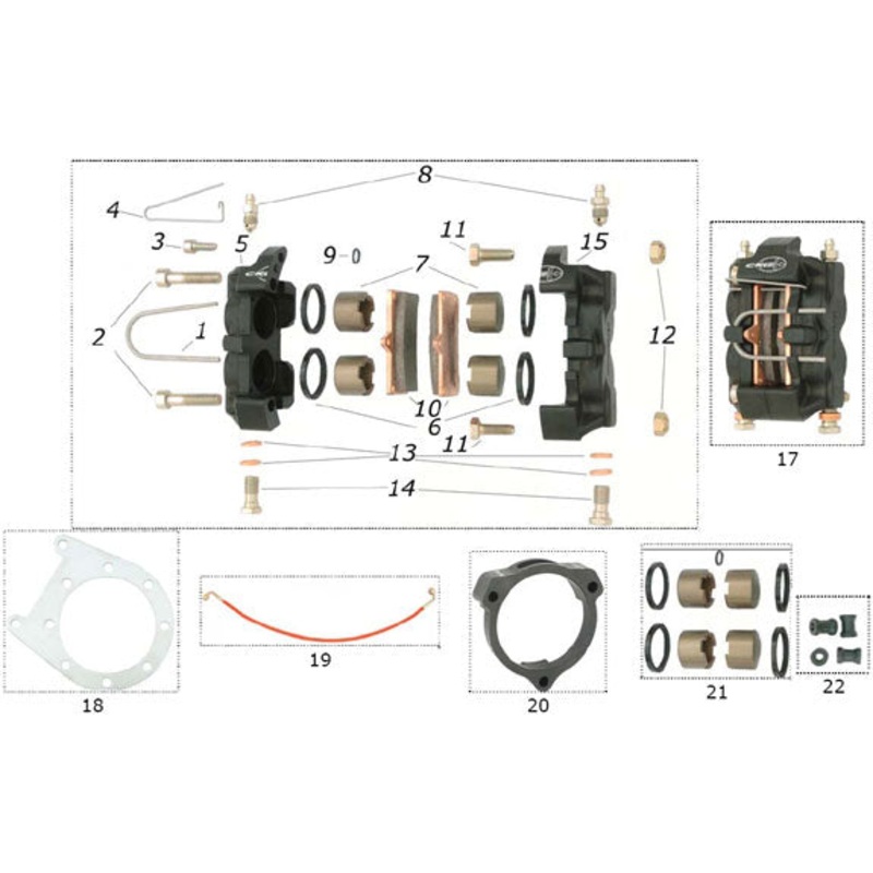 FBN.00177 CRG Rear Brake Caliper Plate Ven04, Fits 3 Bolt Cassette