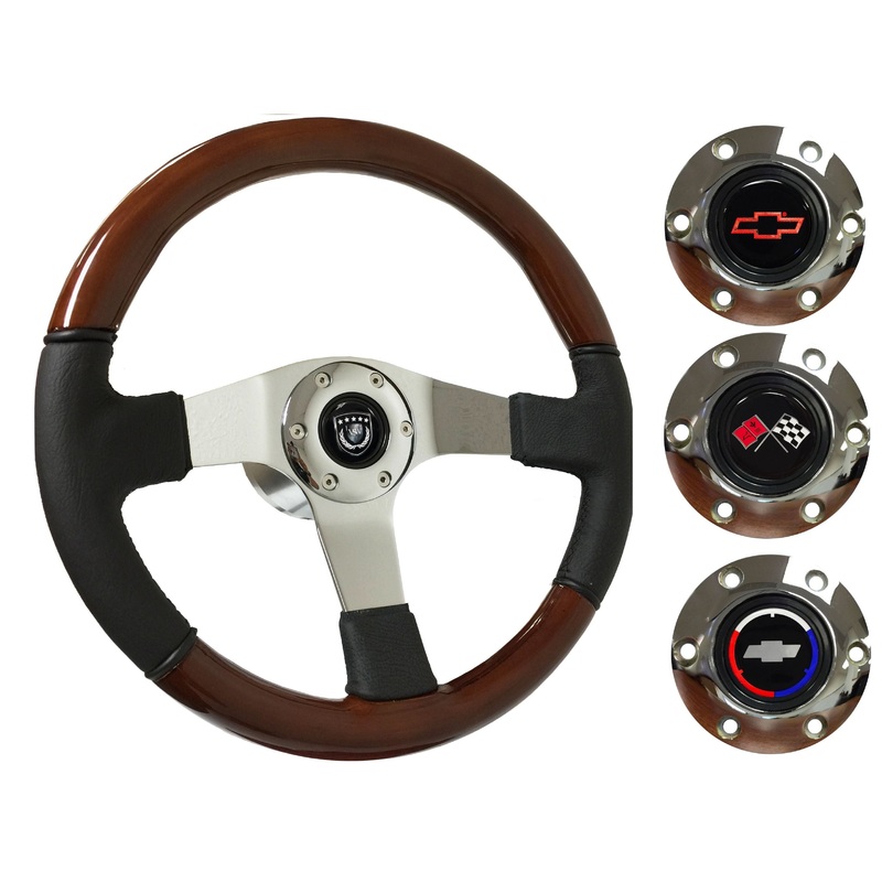1969-75 Corvette Steering Wheel Kit | Mahogany Wood – Leather | ST3019