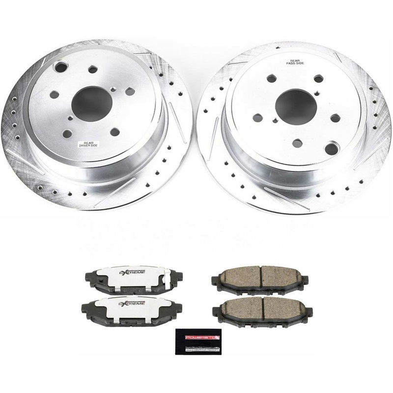 Powerstop Z26 Street Warrior Brake Rotor Pad Package Deal Rear Only – 15-21 WRX