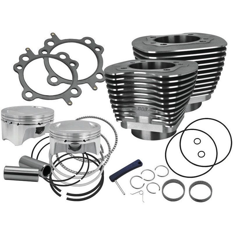 S&S Cycle 07-17 BT Models 110in Sidewinder Big Bore Kit – Wrinkle Black