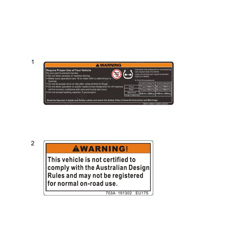 Safety Warning Label by CF Moto
