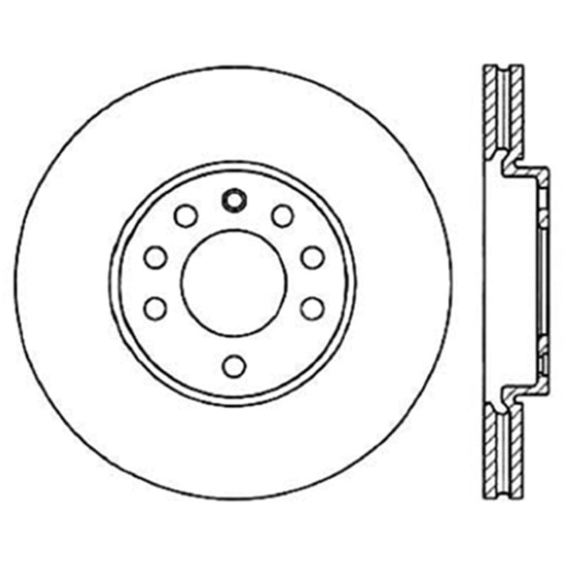 StopTech 03-05 Saab 9-3/9-3X Linear / 06-12 9-3/9-3X 2.0T Slotted & Drilled Left Front Rotor