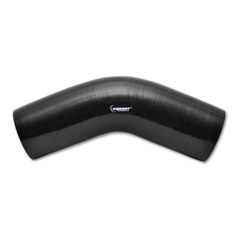 Vibrant 4 Ply Reinforced Silicone Elbow Connector – 3.5in I.D. – 45 deg. Elbow (BLACK)