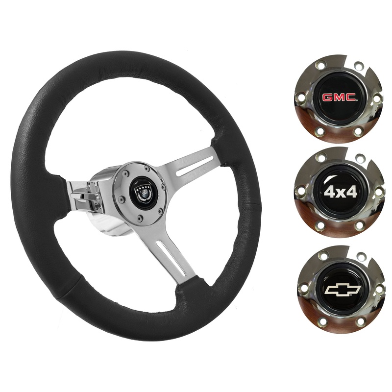 1974-94 Chevy Truck, GMC Steering Wheel Kit | Black Leather | ST3012BLK