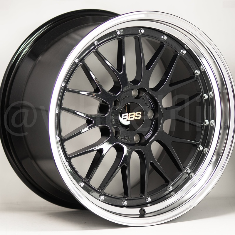 BBS LM 19×9.5 +22, 19×11 +37 5×120 Black Blue (SET)