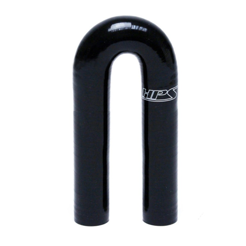 HPS 1-3/4″ 4-ply Reinforced Silicone 180 Degree U Elbow Coupler Hose | Universal (HTSEC180-175-BLK)