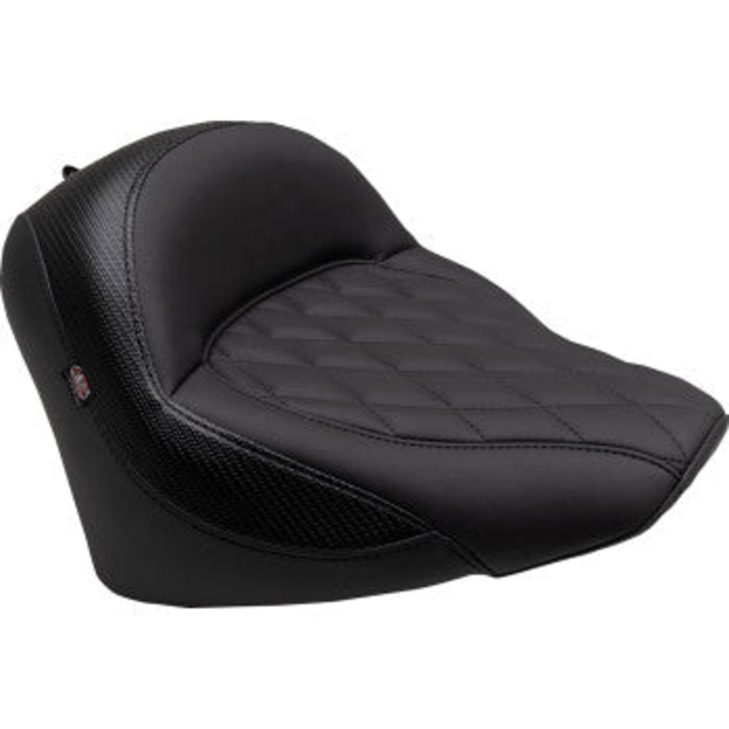 Solo Touring Seat – with o Driver Backrest – Black – Diamond Stitch by Mustang
