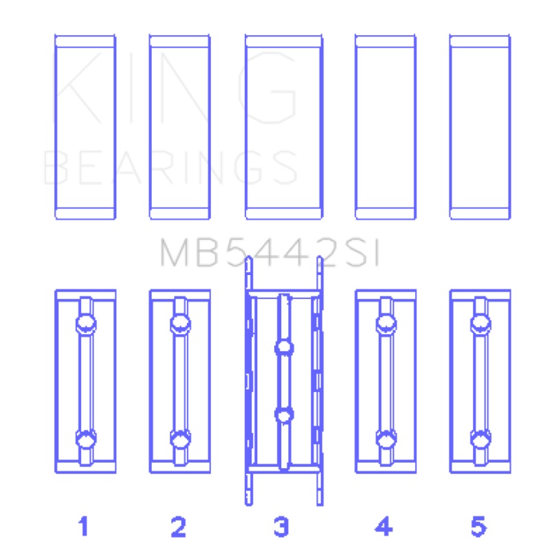 King Ford/Mazda Duratec 2.0/2.3 DOHC (Size 0.25) Silicon Bi-Metal Aluminum Main Bearing Set