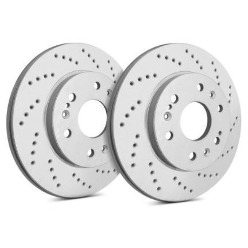 SP Performance Cross Drilled ZRC Front Rotors (Pair) Subaru STI 2004